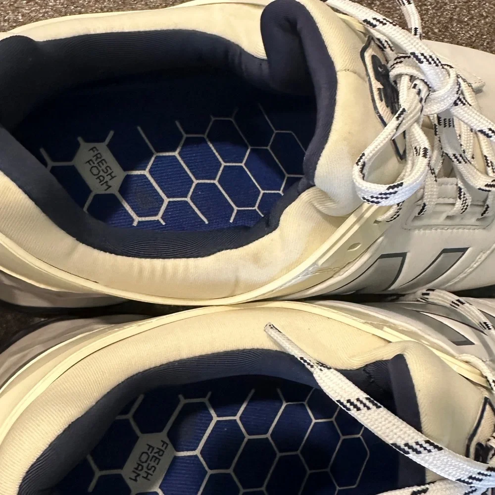 New Balance White Sneakers with Gray Accents